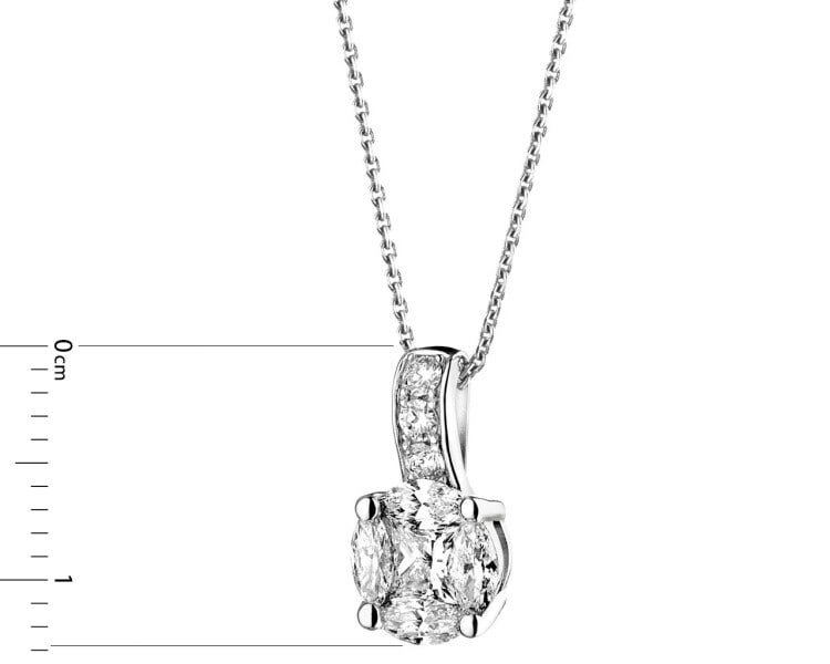 14ct White Gold Pendant with Diamonds - 0,64 ct - fineness 14 K