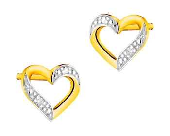 Kolczyki z żółtego złota z diamentami - serca 0,004 ct - próba 585></noscript>
                    </a>
                </div>
                <div class=