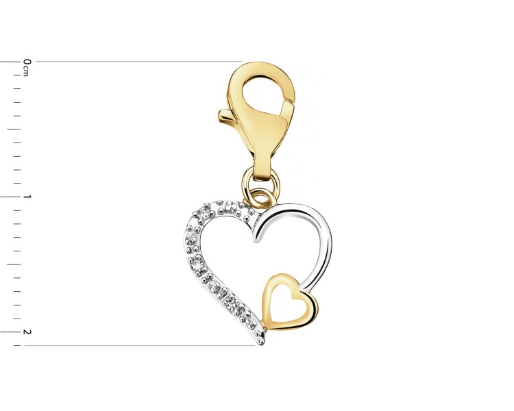 9ct Yellow Gold Pendant with Diamonds - 0,01 ct - fineness 9 K