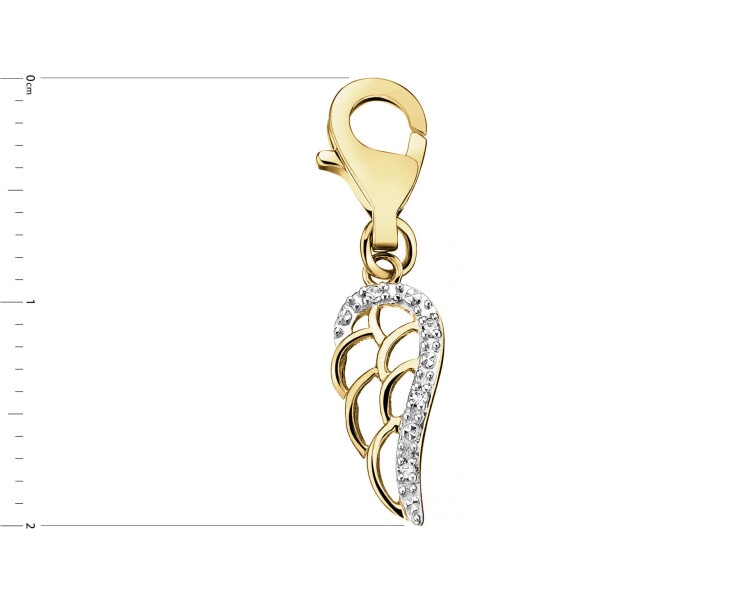 9ct Yellow Gold Pendant with Diamonds - 0,01 ct - fineness 9 K