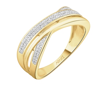 14ct Yellow Gold Ring with Diamonds - 0,14 ct - fineness 14 K