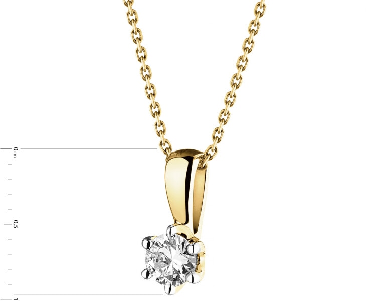 Zawieszka z żółtego złota z brylantem - 0,18 ct - próba 750