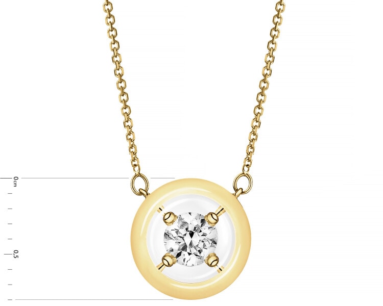 14ct Yellow Gold Necklace with Diamond - 0,08 ct - fineness 14 K