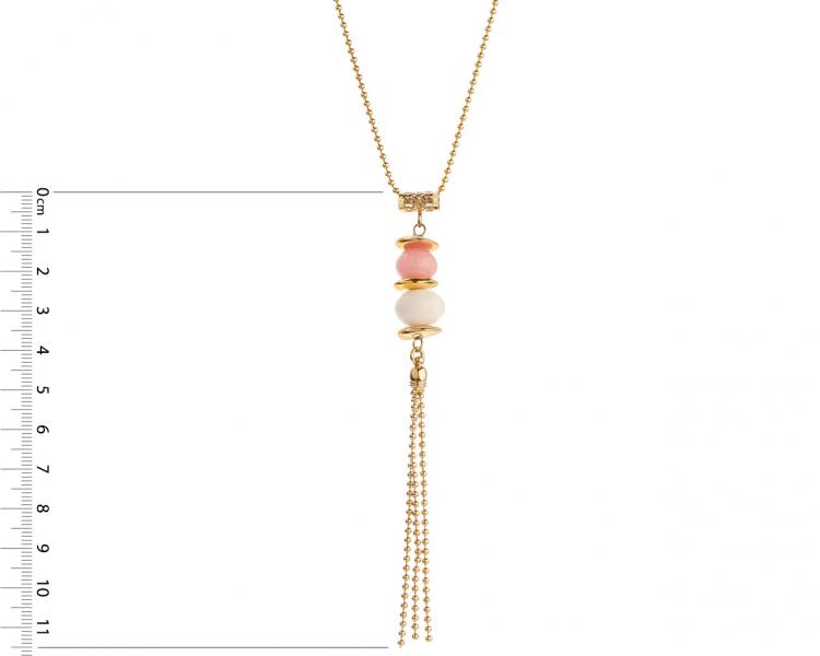 Gold-Plated Bronze Necklace with Crystal