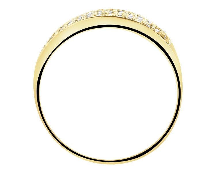 Złoty pierścionek z cyrkoniami