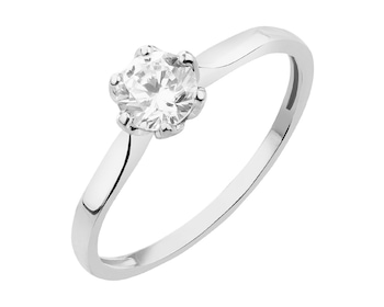 8ct White Gold Ring with Cubic Zirconia