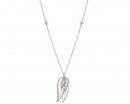 Naszyjnik srebrny z masą perłową i cyrkoniami - skrzydła