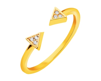 Złoty pierścionek z cyrkoniami - trójkąty></noscript>
                    </a>
                </div>
                <div class=