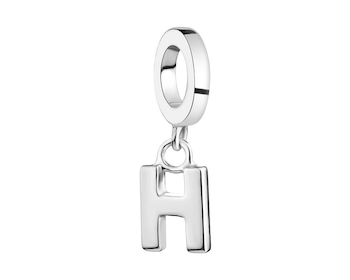 Zawieszka srebrna na bransoletę beads - litera H