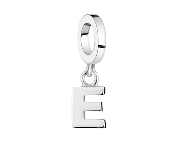 Zawieszka srebrna beads - litera E