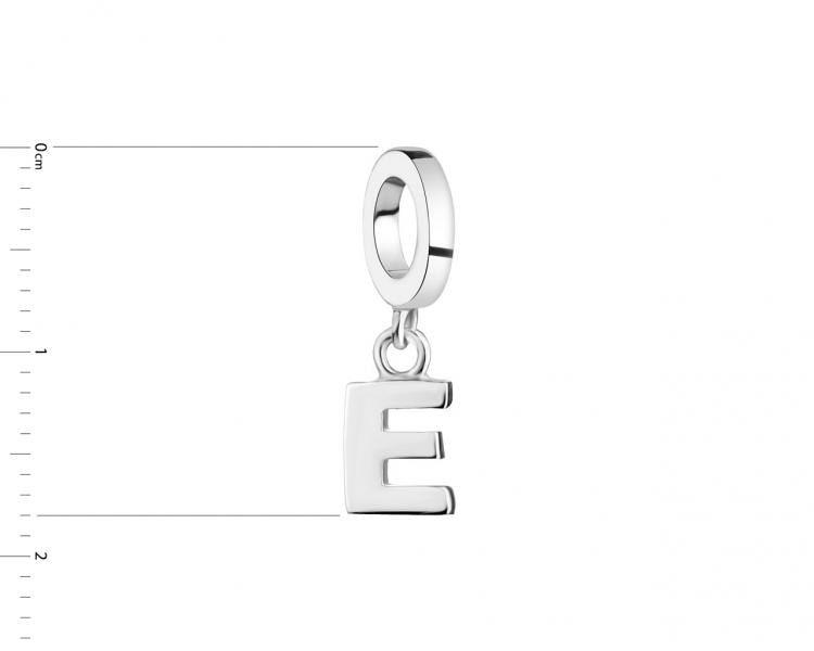 Zawieszka srebrna na bransoletę beads - litera E