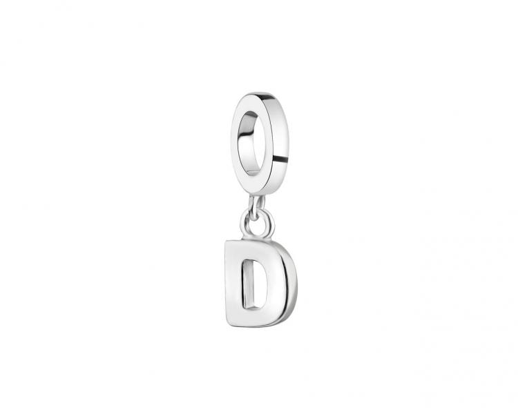 Zawieszka srebrna na bransoletę beads - litera D