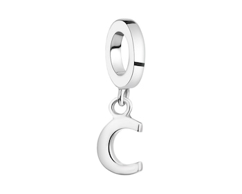 Zawieszka srebrna na bransoletę beads - litera C