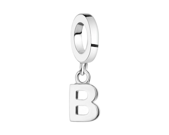 Zawieszka srebrna na bransoletę beads - litera B