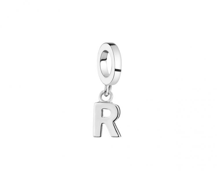 Zawieszka srebrna na bransoletę beads - litera R
