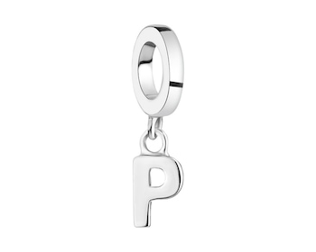 Zawieszka srebrna na bransoletę beads - litera P