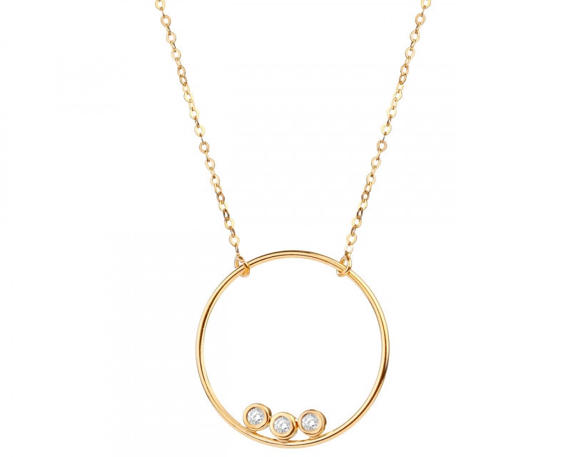 14ct Yellow Gold Necklace with Cubic Zirconia