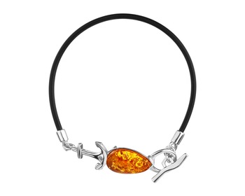 Rhodium Plated Silver Bracelet with Amber></noscript>
                    </a>
                </div>
                <div class=