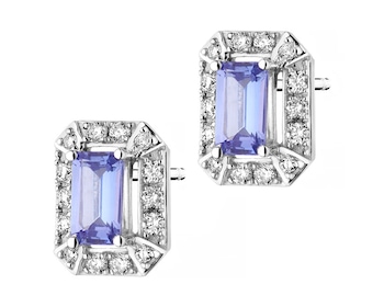 14ct White Gold Earrings with Diamonds 0,18 ct - fineness 14 K