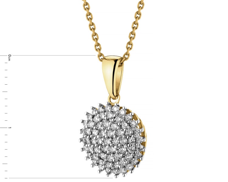 14ct Yellow Gold Pendant with Diamonds - 0,32 ct - fineness 14 K