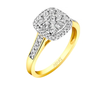 14ct Yellow Gold Ring with Diamonds 0,50 ct - fineness 14 K
