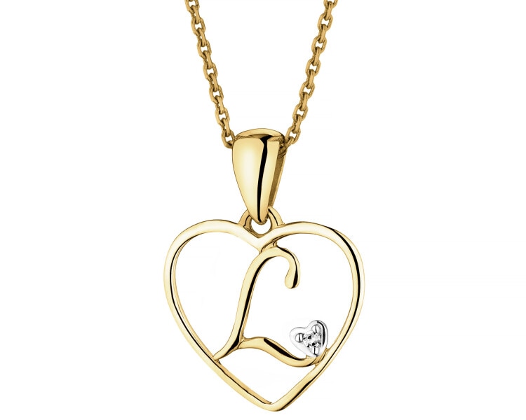 9ct Yellow Gold Pendant with Diamond - 0,005 ct - fineness 9 K