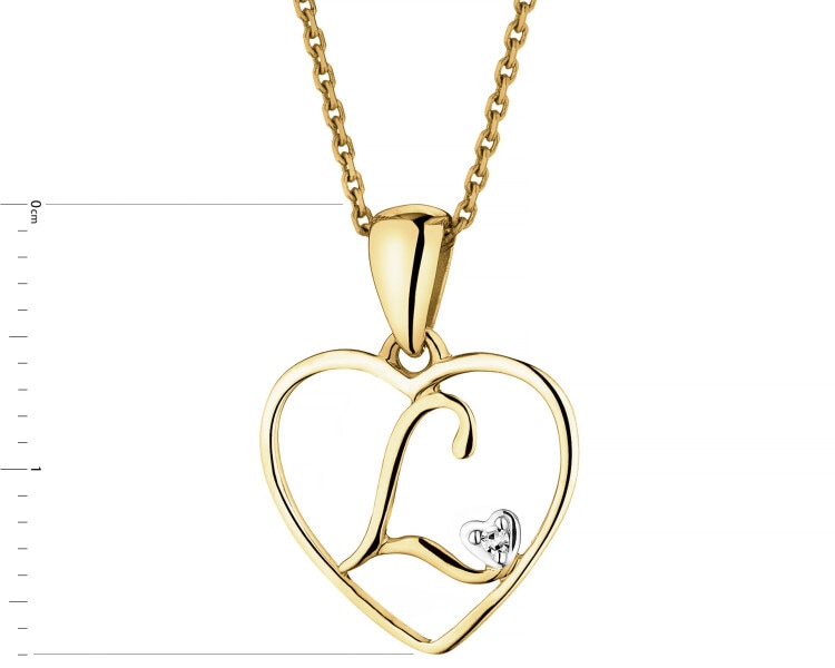 9ct Yellow Gold Pendant with Diamond - 0,005 ct - fineness 9 K