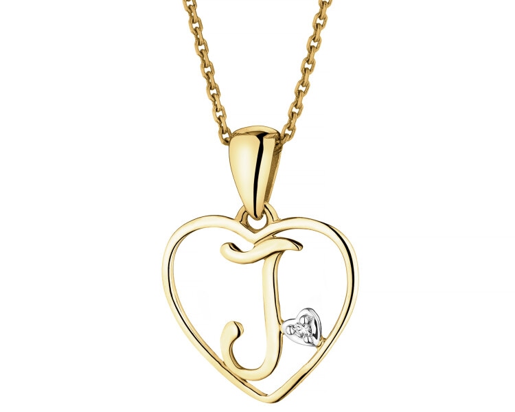 9ct Yellow Gold Pendant with Diamond - 0,005 ct - fineness 9 K