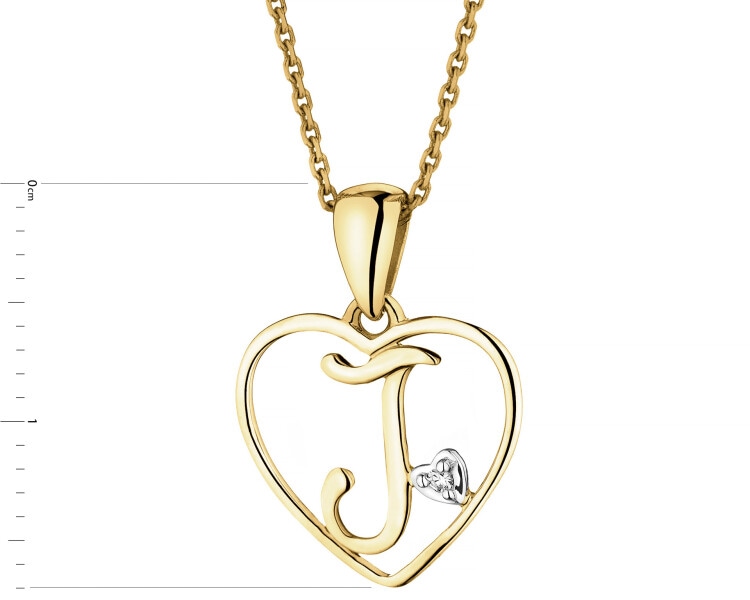 9ct Yellow Gold Pendant with Diamond - 0,005 ct - fineness 9 K