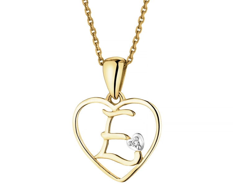 9ct Yellow Gold Pendant with Diamond - 0,005 ct - fineness 9 K