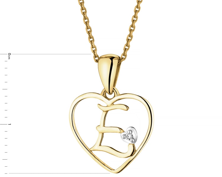 9ct Yellow Gold Pendant with Diamond - 0,005 ct - fineness 9 K