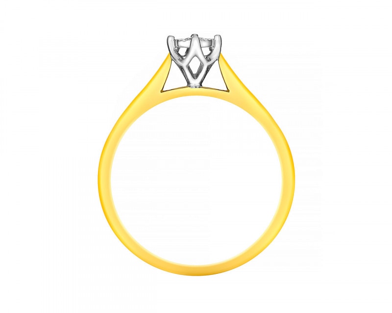 Prsten  ze žlutého a bílého zlata s briliantem 0,03 ct - ryzost 585