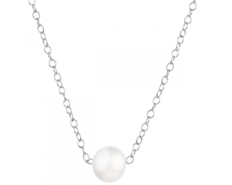 Stříbrný náhrdelník  s perlou