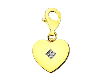 Zawieszka charms z żółtego złota z diamentem - serce 0,003 ct - próba 375></noscript>
                    </a>
                </div>
                <div class=