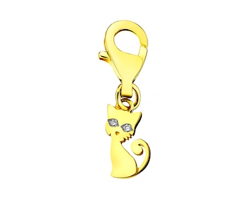 9ct Yellow Gold Pendant with Diamonds 0,006 ct - fineness 9 K