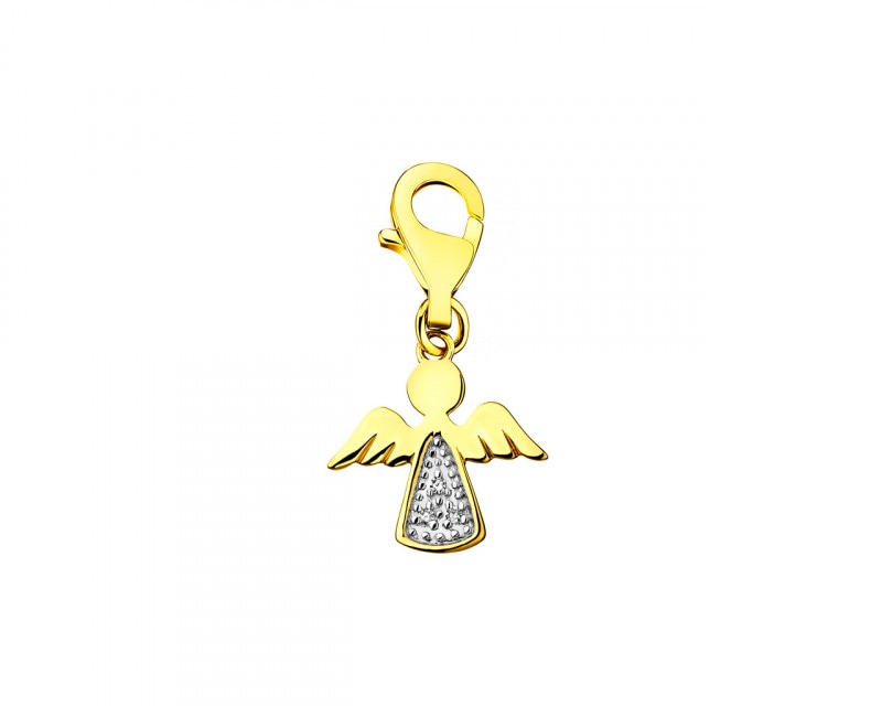 9ct Yellow Gold Pendant with Diamonds 0,01 ct - fineness 9 K