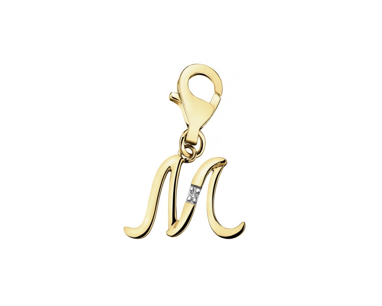 9ct Yellow Gold Pendant with Diamond - 0,004 ct - fineness 9 K