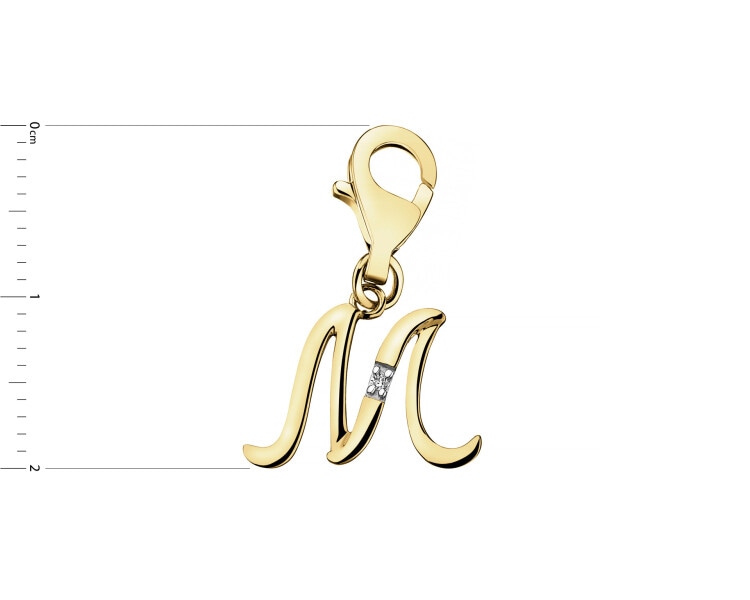 9ct Yellow Gold Pendant with Diamond - 0,004 ct - fineness 9 K