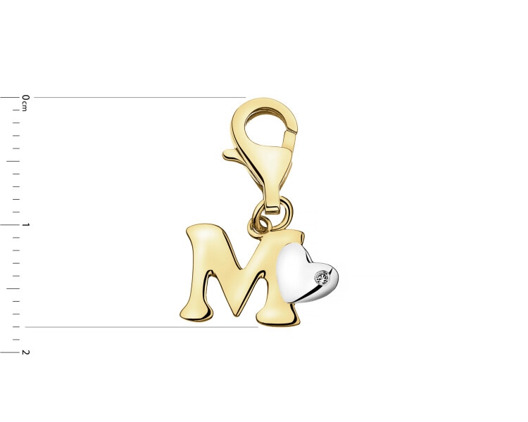 9ct Yellow Gold Pendant with Diamond - 0,004 ct - fineness 9 K