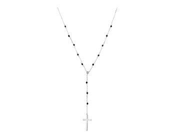 Naszyjnik srebrny z agatami - krzyż