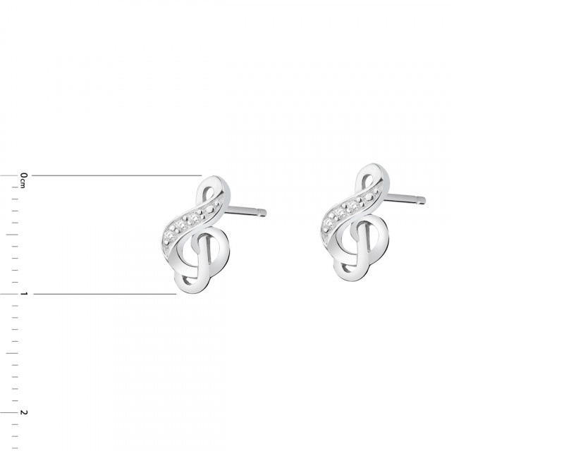 Rhodium Plated Silver Earrings with Cubic Zirconia