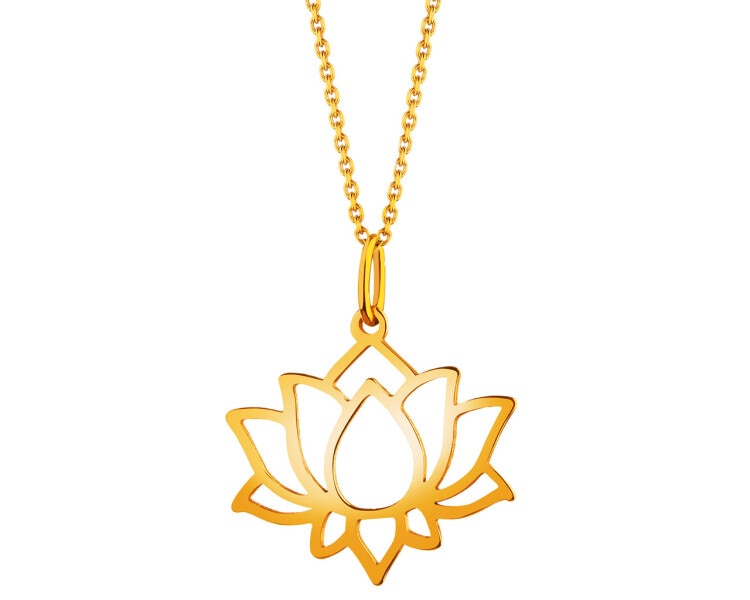Gold pendant - lotus flower