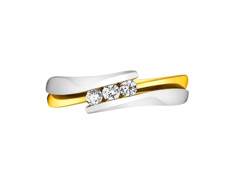 Yellow Gold Diamond Ring 0,11 ct - fineness 14 K
