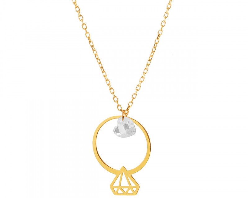 8ct Yellow Gold Necklace with Cubic Zirconia