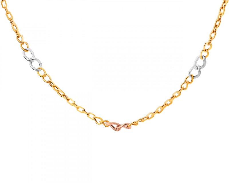 14ct Yellow Gold, White Gold, Pink Gold Necklace