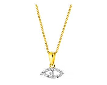 9ct Yellow Gold Pendant with Diamonds 0,06 ct - fineness 9 K