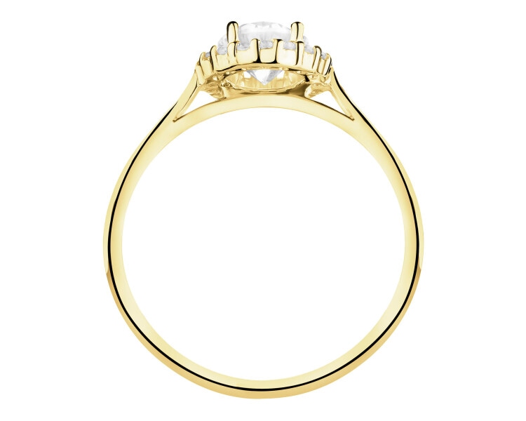 Złoty pierścionek z cyrkoniami