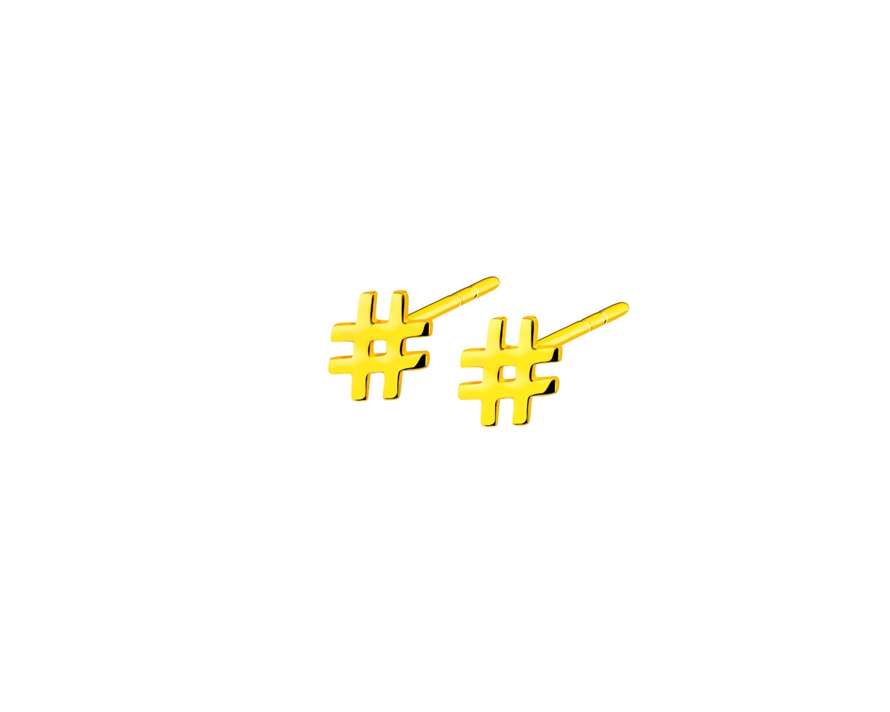 Złote kolczyki - hashtagi