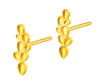 Złote kolczyki - liście