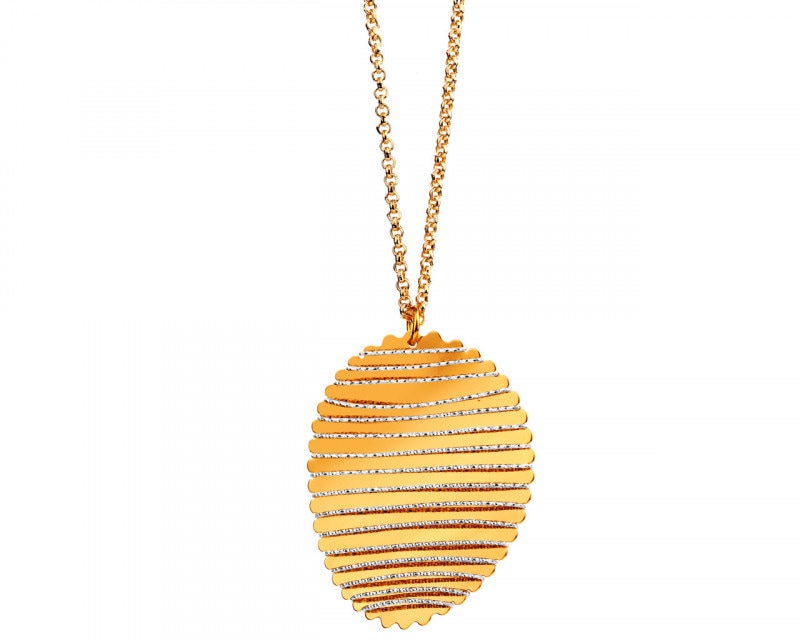 Rhodium-Plated Bronze, Gold-Plated Bronze Necklace 